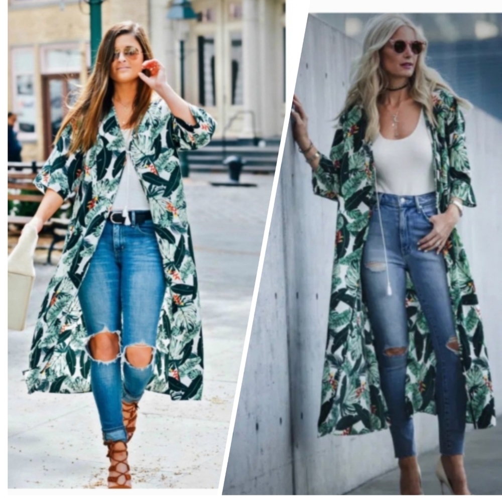 Rachel Zoe Palm, Tropical Duster OS NWT
